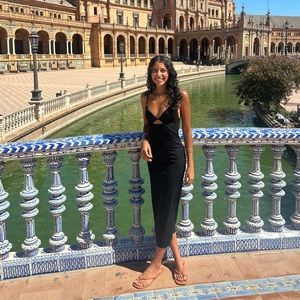 Black Zara midi dress